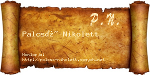 Palcsó Nikolett névjegykártya