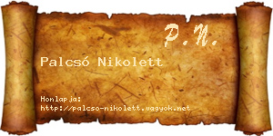 Palcsó Nikolett névjegykártya